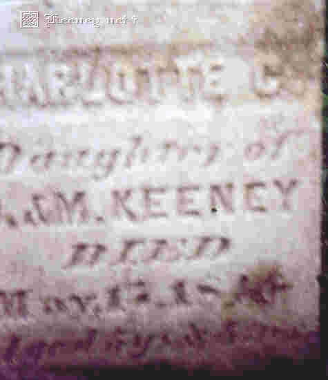 gravestone of Charlotte Catherine Keeney